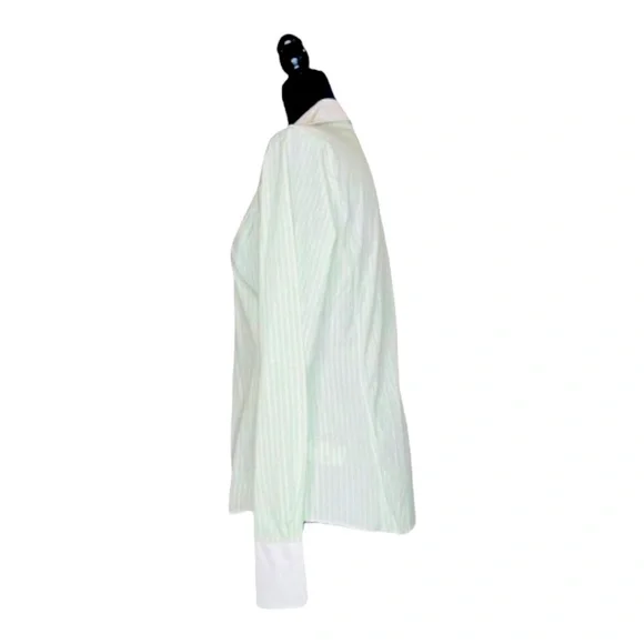 Brooks Brothers Button Down Pinstriped Professional Blouse With White Cuffs Sz 6 - Picture 3 of 7